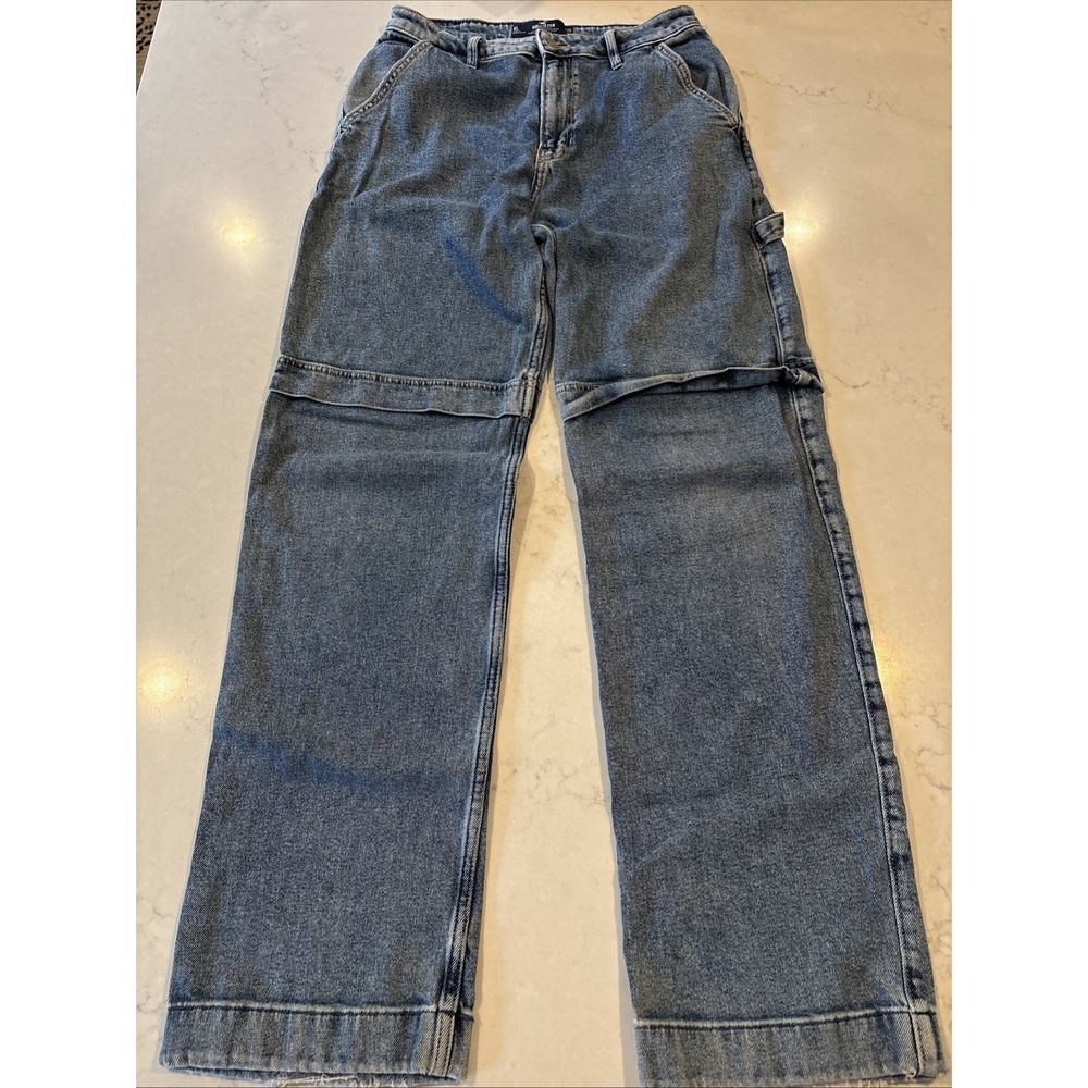 Hollister Carpenter Jeans Womens 9L 29x33 Ultra High Rise Dad Vtg Stretch Frayed